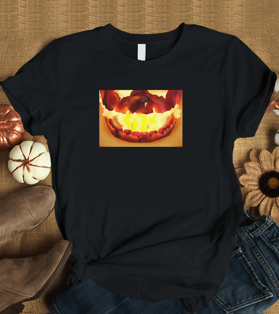 Fnaf Ar Flaming Springtrap Fiery Nightmare Face T-Shirt