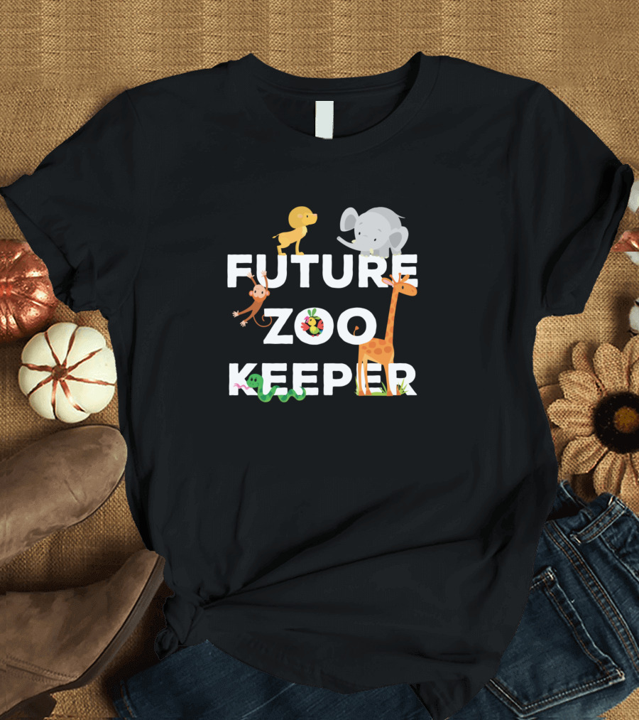 Future Zoo Keeper African Savanna Animal Lovers Elephant Giraffe Monkey Lion Snake T-Shirt