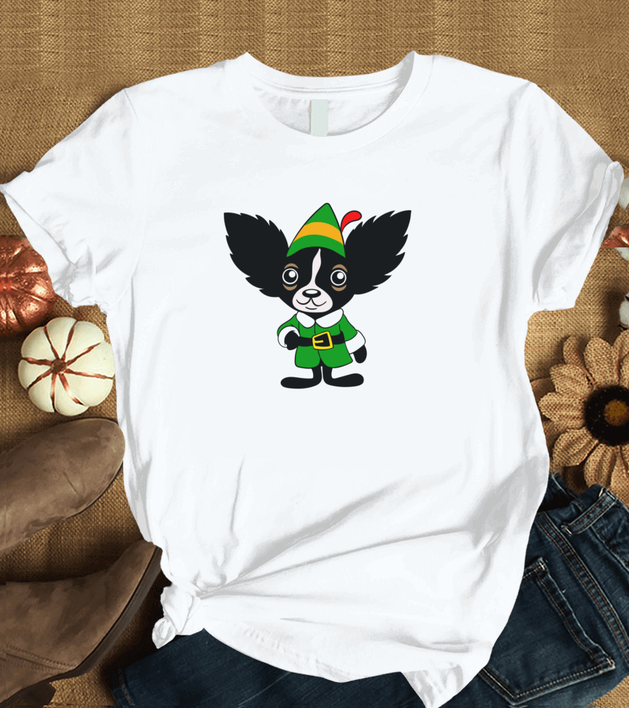 Hola Rico Elf Buddy Dog in Green Costume T-Shirt
