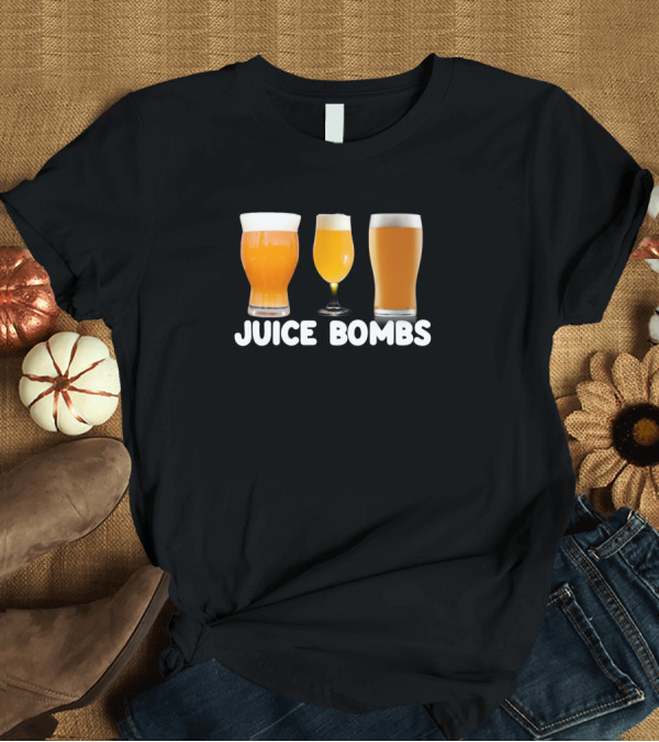 T-Shirt: Juice Bombs Craft Beer IPA Glass Trio T-Shirt Juice Bombs Craft Beer IPA Glass Trio T-Shirt