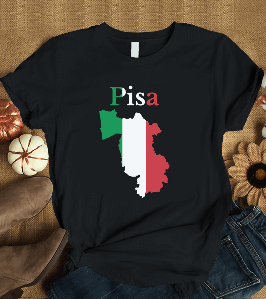 Pisa Province Italy Map Tricolor T-Shirt
