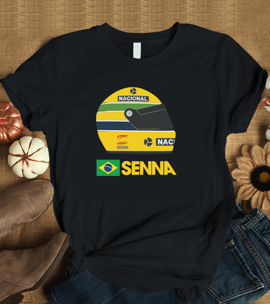 Nacional Senna F1 Helmet Brazil Flag T-Shirt