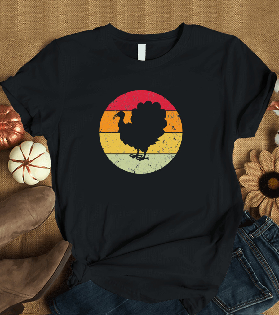 Thanksgiving Turkey Vintage Sunset T-Shirt