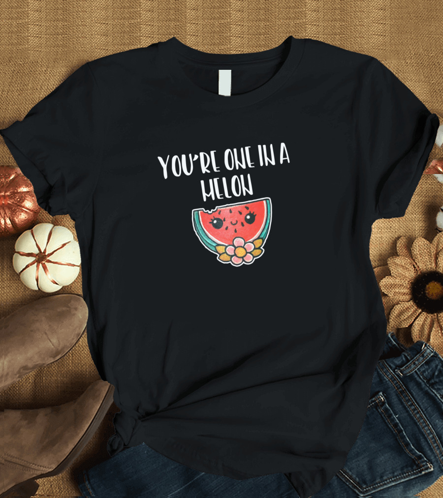 You're One In A Melon Cute Watermelon Kawaii Face T-Shirt