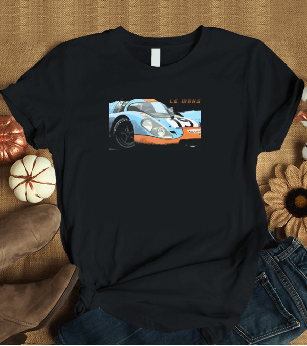 T-Shirt: Le Mans Vintage 917 Racer Gulf Racing Car T-Shirt Le Mans Vintage 917 Racer Gulf Racing Car T-Shirt