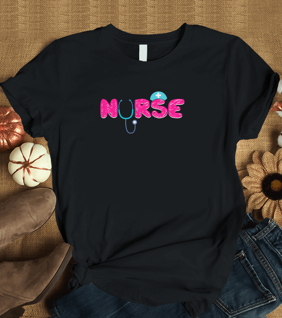 Nurse Stethoscope Women Registered Nurse Proud Nursing T-Shirt