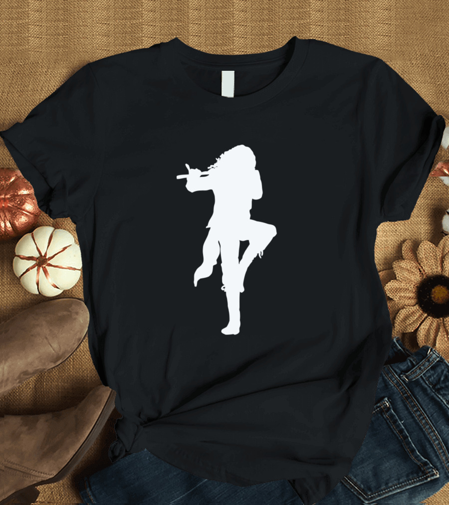 Jethro Tull Flute Silhouette Standing Pose T-Shirt