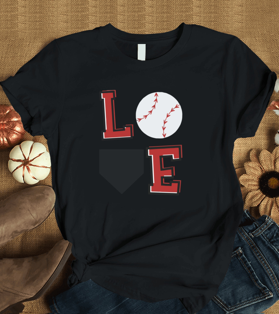 LOVE Baseball Home Plate T-Shirt
