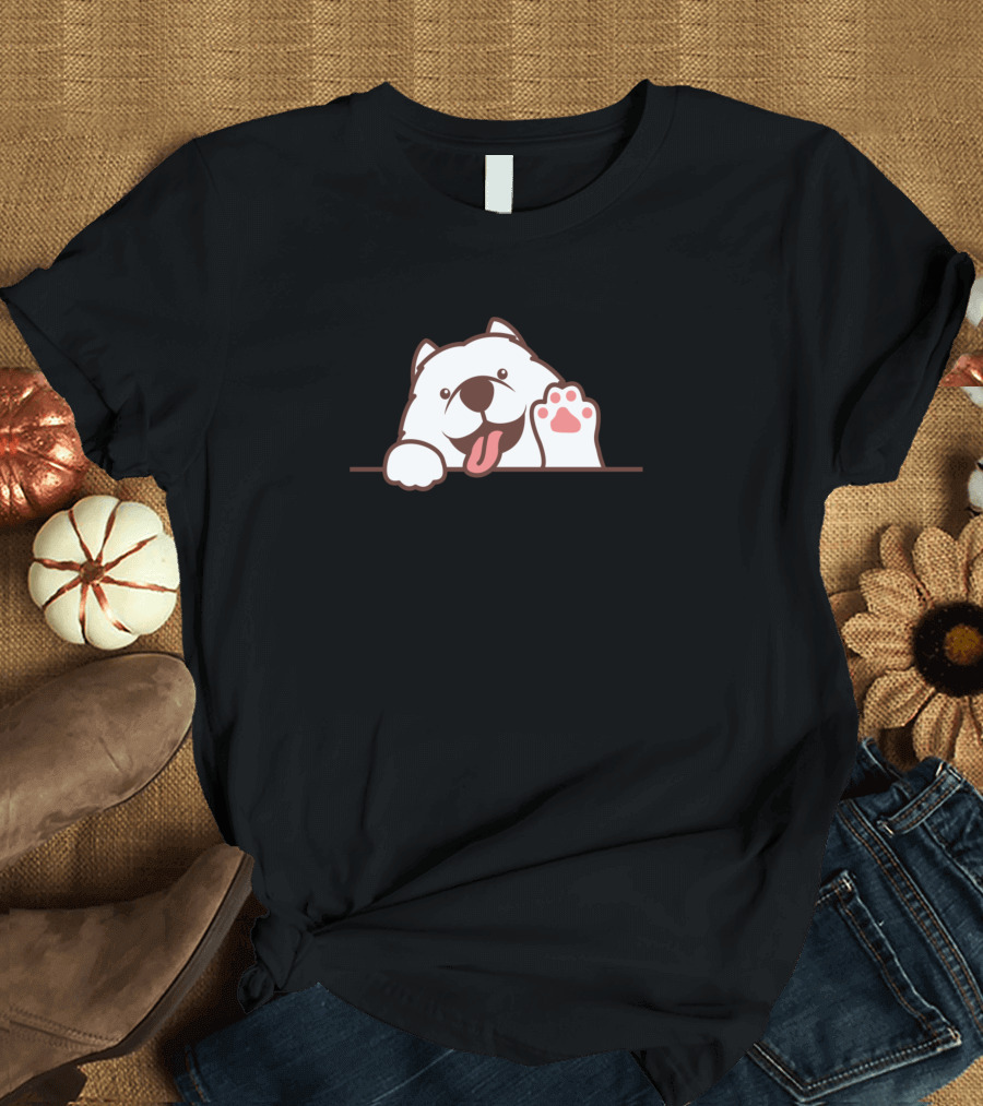 Samoyed Cute Dog Paw Peeking T-Shirt