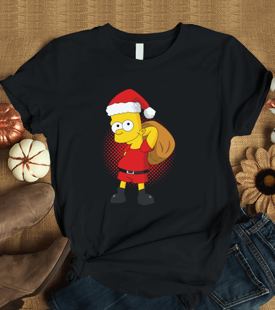 Santa Bart Simpson Christmas Holiday T-Shirt