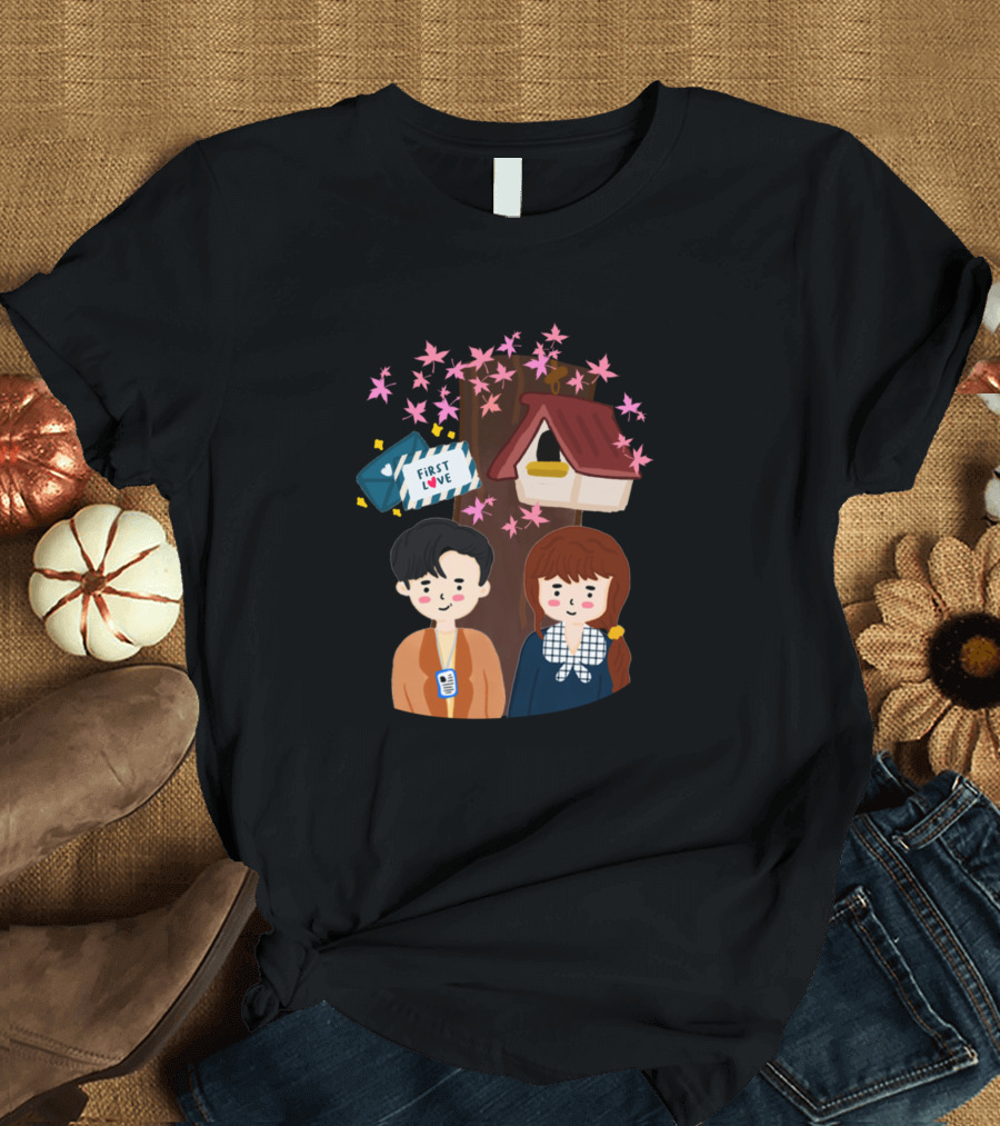 Start Up Kdrama Love Letter Kim Seon First Love Birdhouse Blossoms T-Shirt