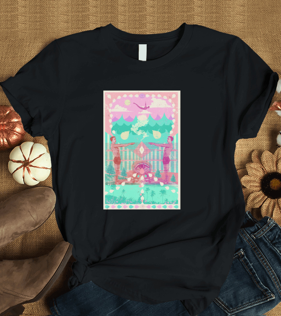 Surreal Swimmers Vintage Tropical Dive Symmetry T-Shirt