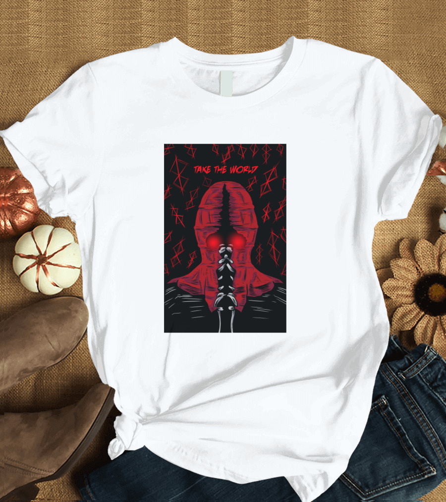 Brightburn Take the World Red Hood Mask and Symbols T-Shirt