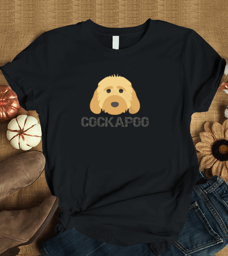 Cockapoo Dog Face Icon in Yellow T-Shirt