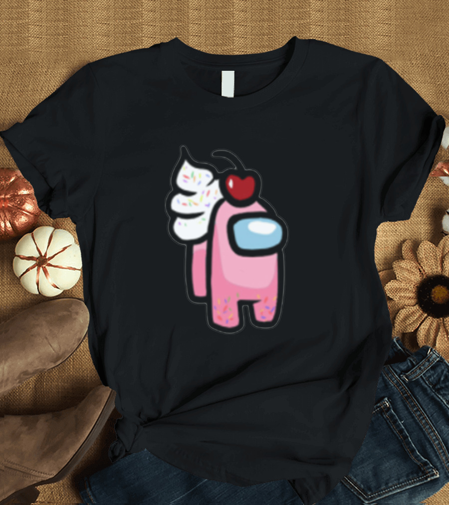 Among Us Ice Cream Crewmate Sundae Cherry Sprinkles T-Shirt
