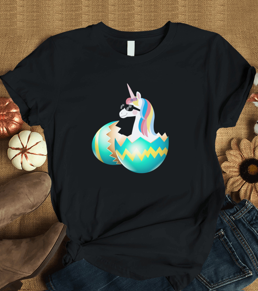 Unicorn Hatching From Easter Egg Easter Day T-Shirt