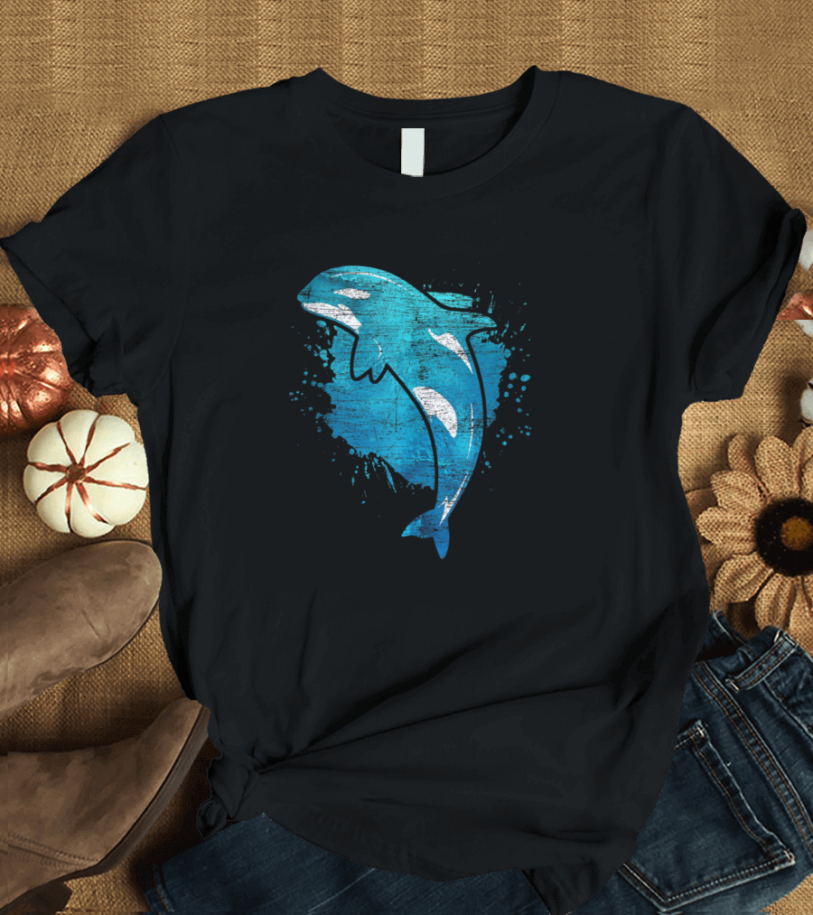 Colorful Orca Splash Art 209 T-Shirt