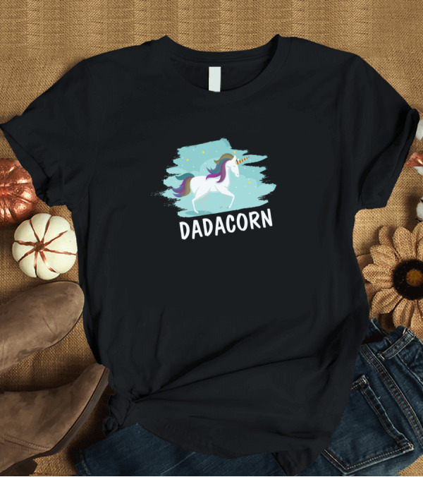 T-Shirt: Dadacorn Funny Unicorn Dad And Baby Silhouette Magic T-Shirt Dadacorn Funny Unicorn Dad And Baby Silhouette Magic T-Shirt