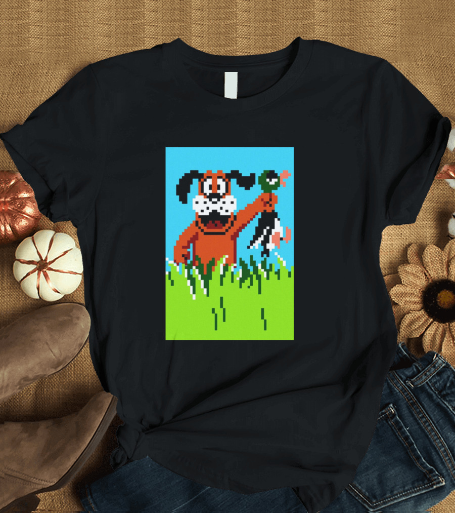 Duck Hunt NES Dog and Duck Pixel T-Shirt