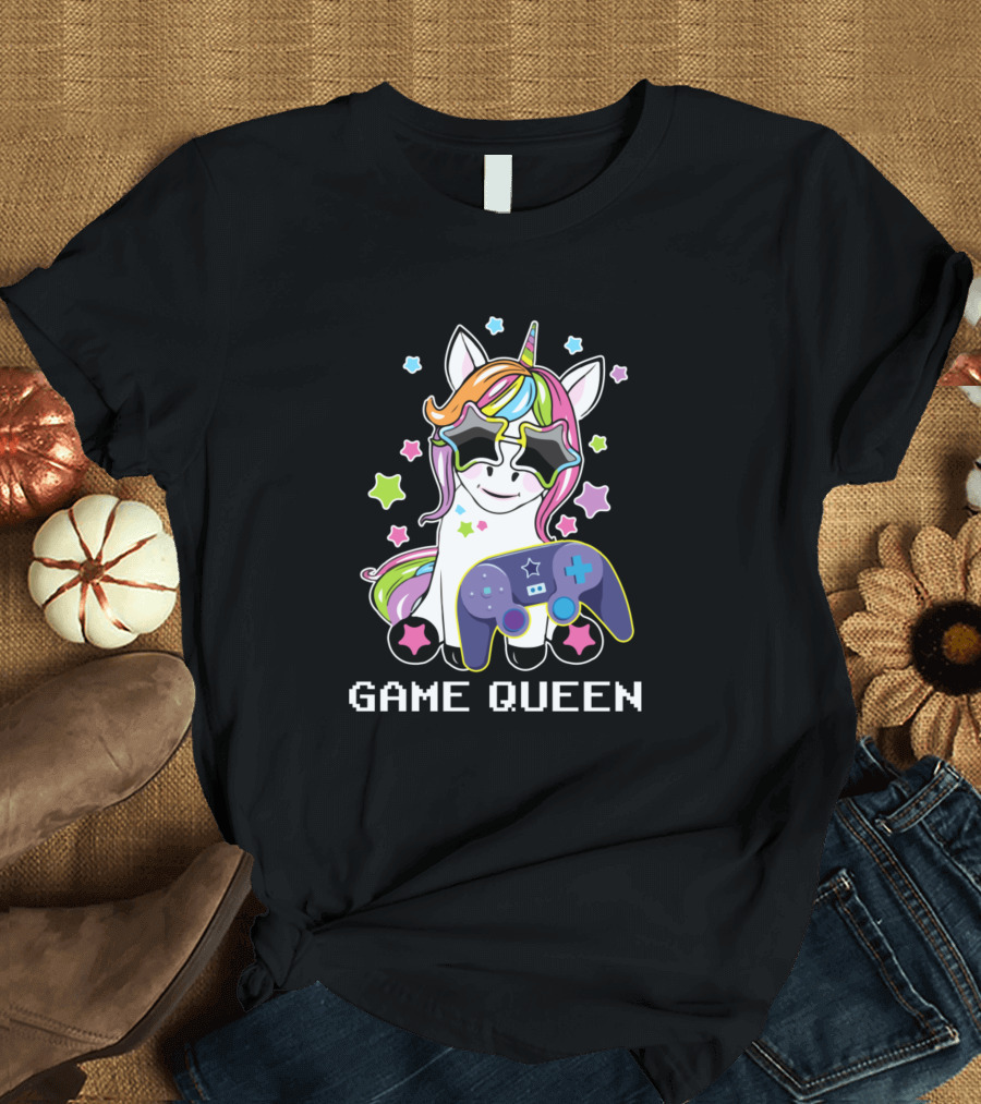 Game Queen Cute Video Gaming Unicorn Console Controller T-Shirt