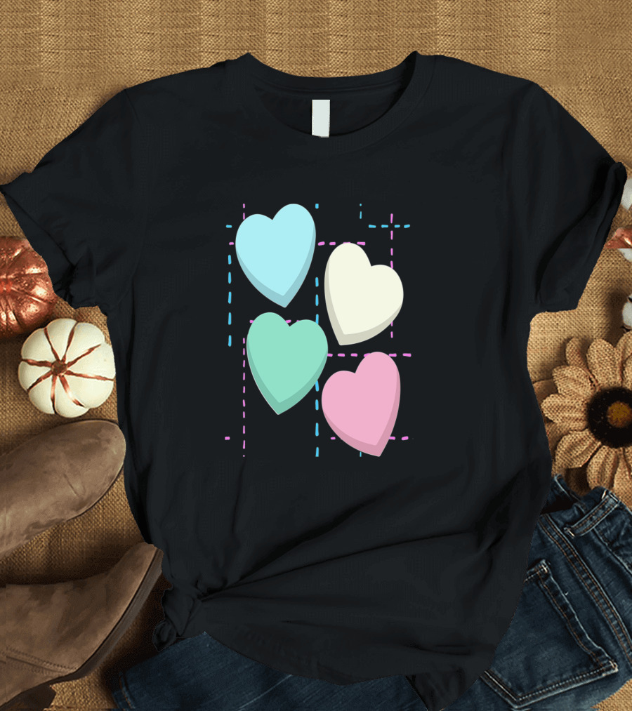 Just Hearts Fun Cute Girly Pastel Heart T-Shirt
