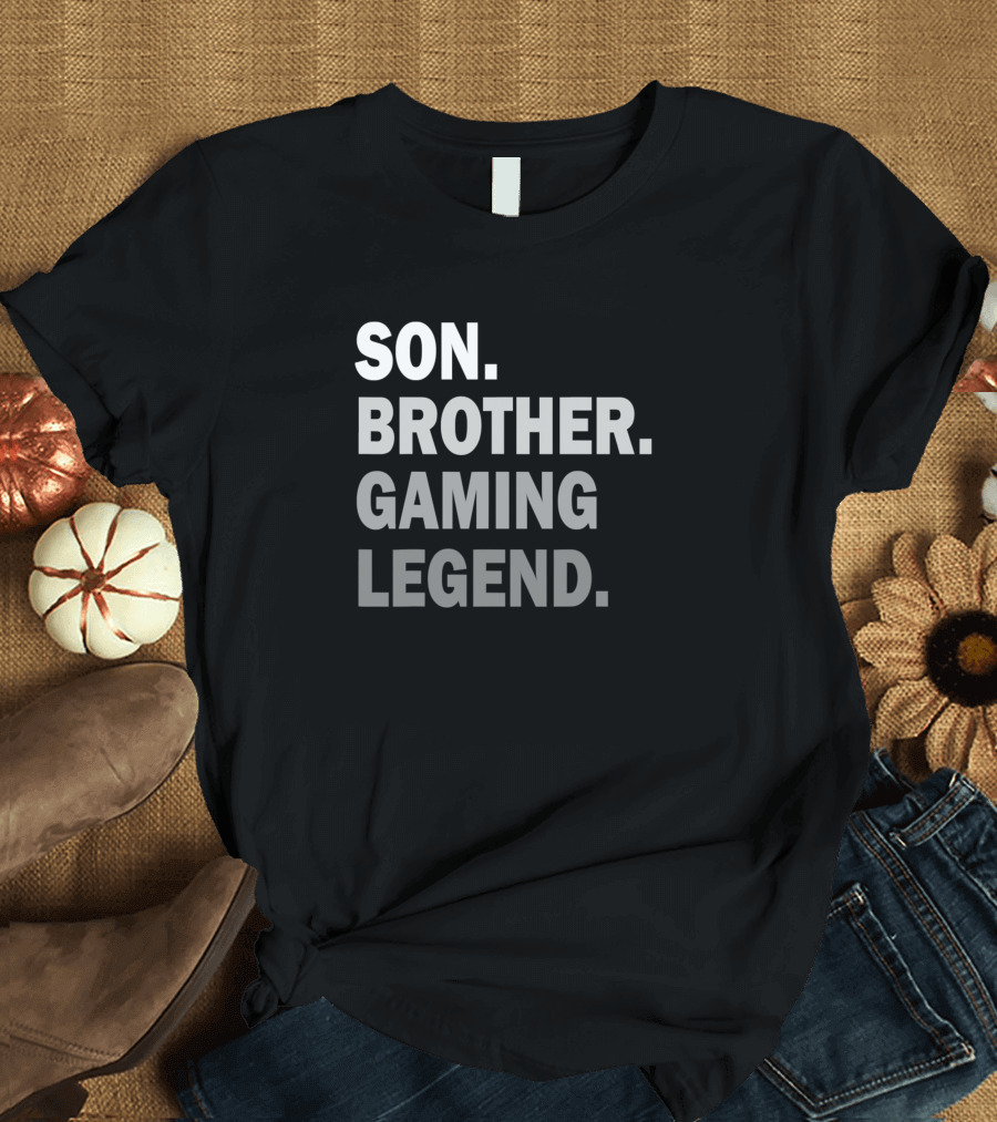 Son Brother Gaming Legend Funny Christmas Teen Boy Gamer Holiday T-Shirt