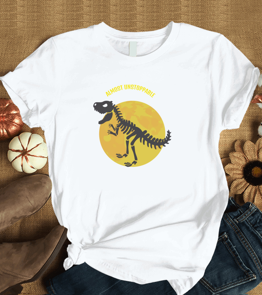 Almost Unstoppable Dinosaur Skeleton Moon T-Shirt