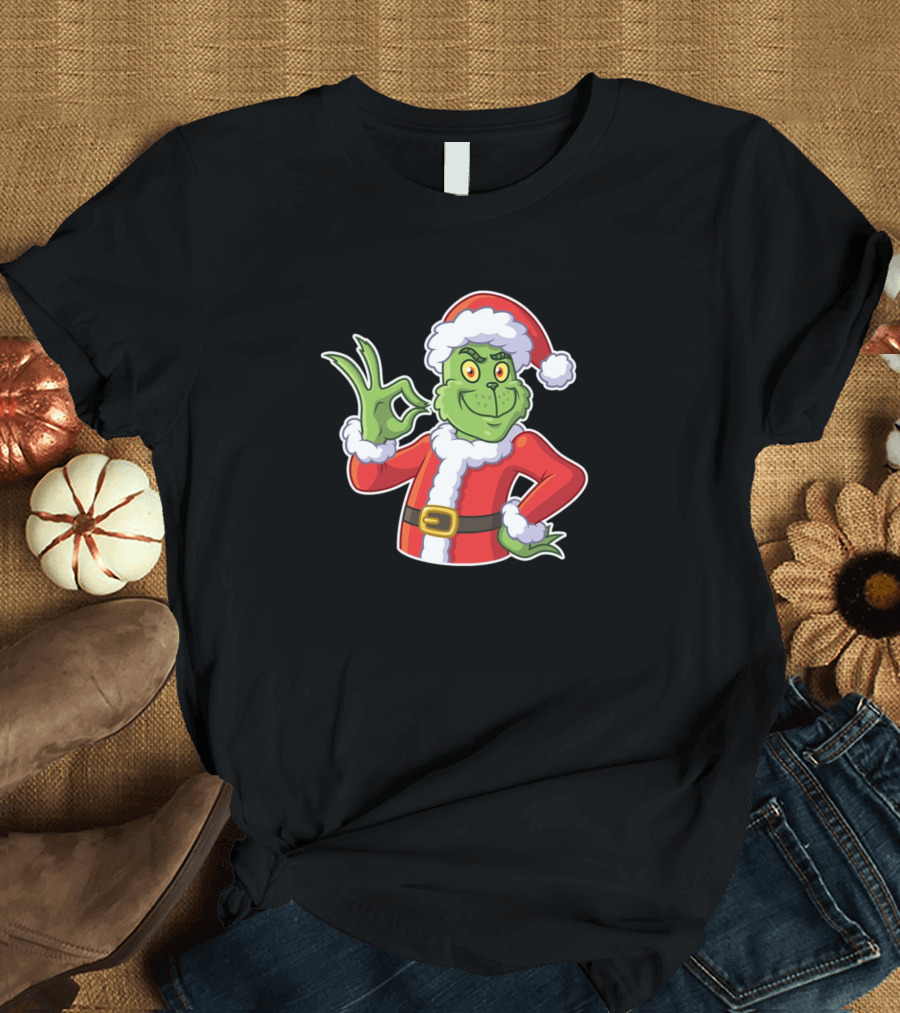 Christmas And Chill Merry Grinch Santa Costume T-Shirt