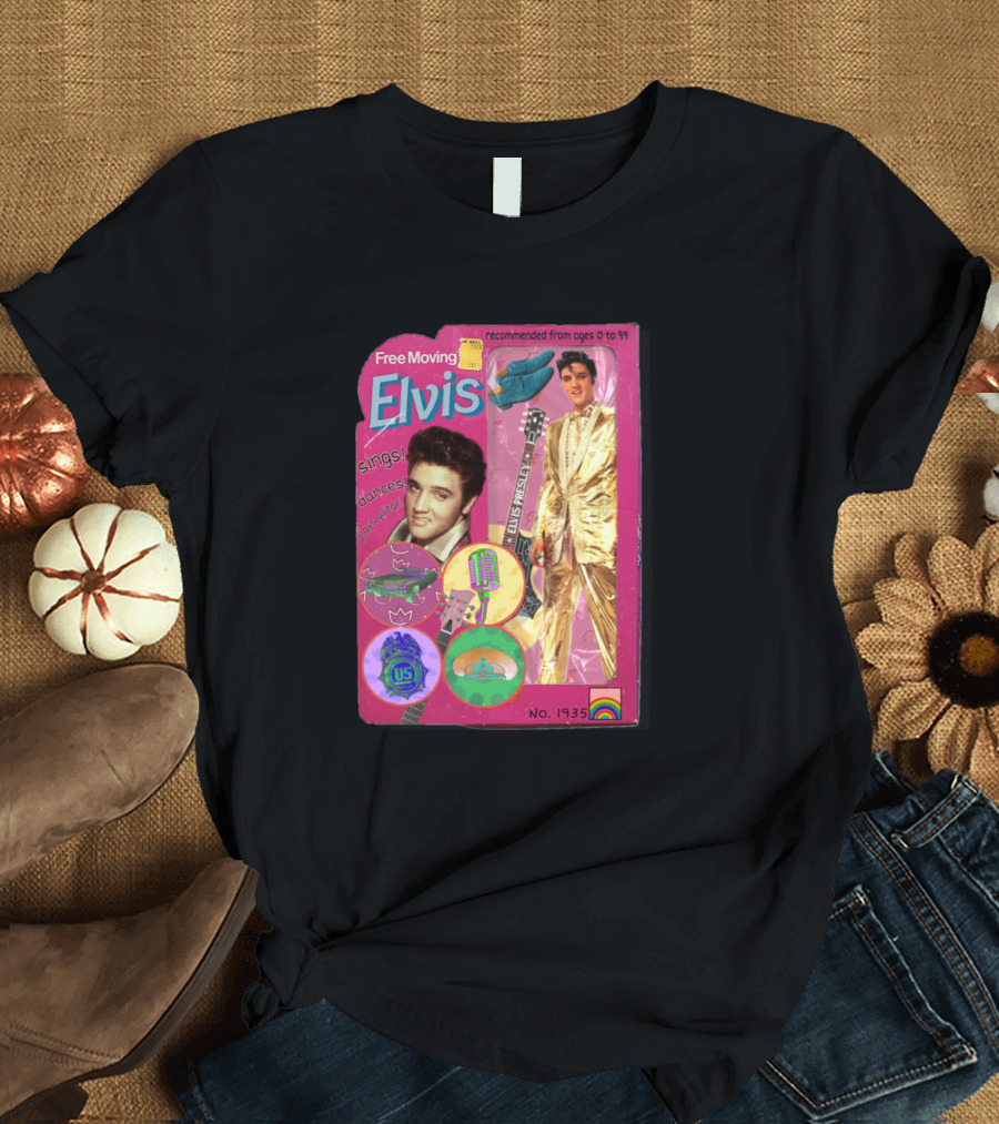 Free Moving Elvis Sings Dances Ages 0 to 99 No. 1935 T-Shirt