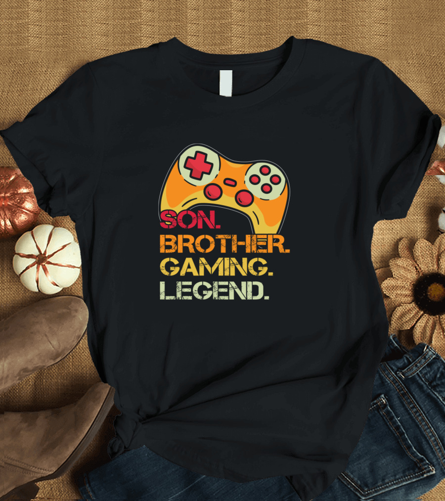 Son Brother Gaming Legend Controller Teenage Boys 8 12 Year Old T-Shirt