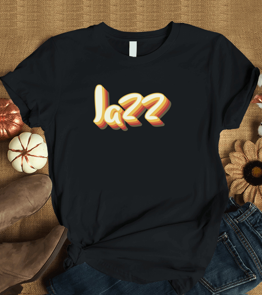 Jazz Retro 3D Text Yellow Red Gradient T-Shirt