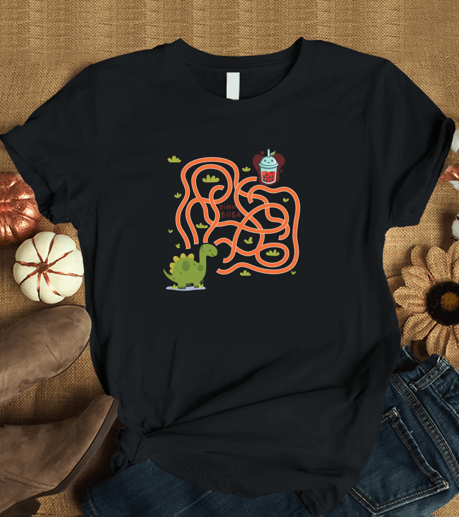 Dino Boba Maze Game Fun Adventure T-Shirt