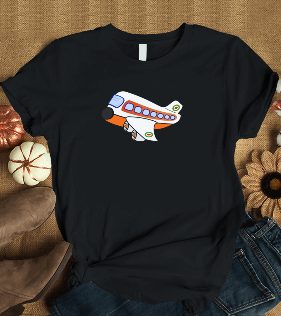 Lustiges Flugzeuge Motiv Kinder Junggebliebene Cartoon Flugzeug T-Shirt