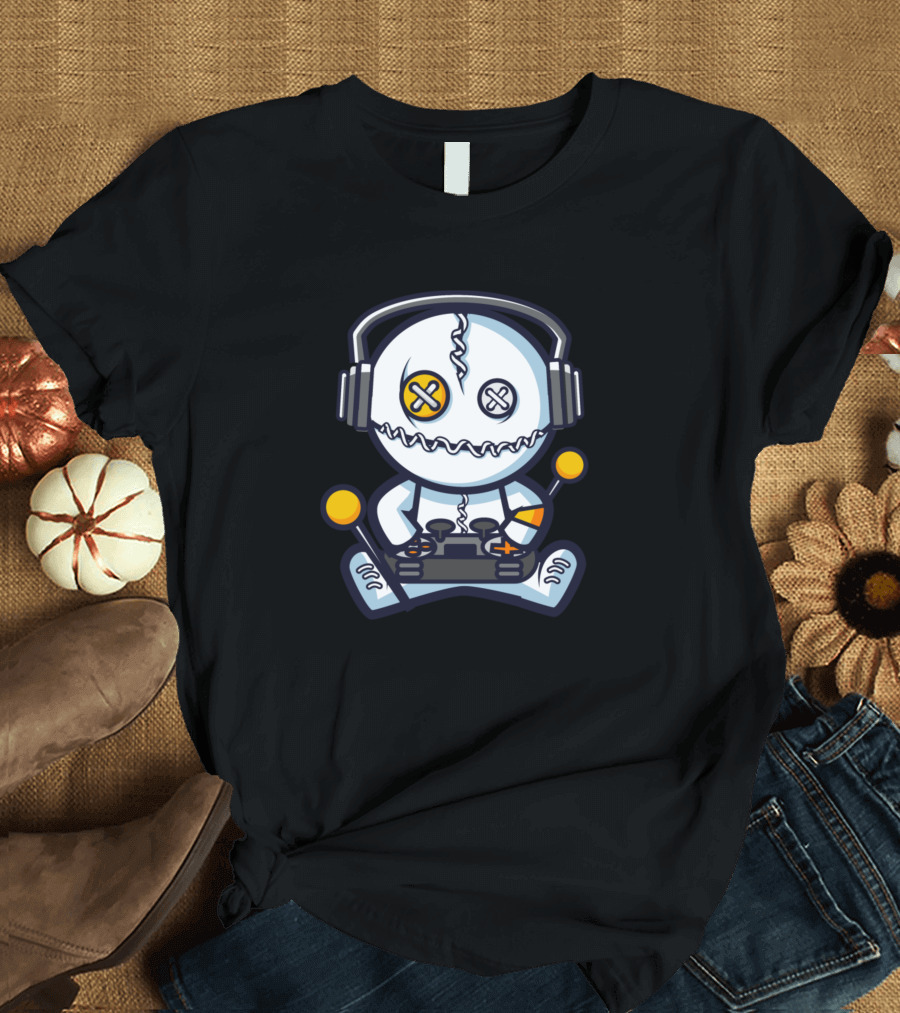 Gaming Puppet with Headphones and Controller T-Shirt