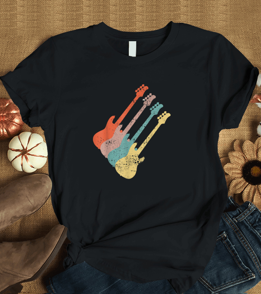 Guitarist Player Music School Teacher Retro Electric Guitars T-Shirt