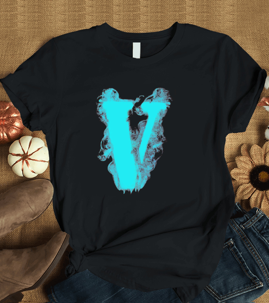 Vlone Baby Blue Smoke Laser T-Shirt