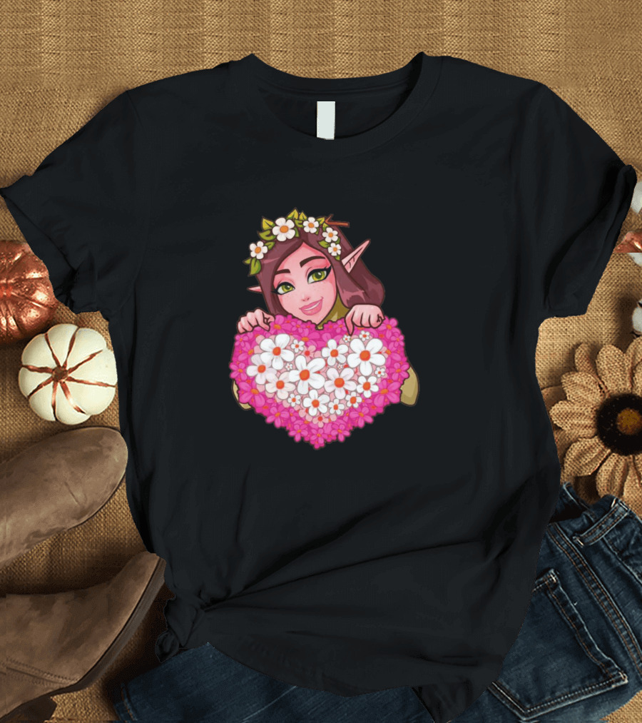 Flower Girl with Heart of Daisies and Blossoms T-Shirt