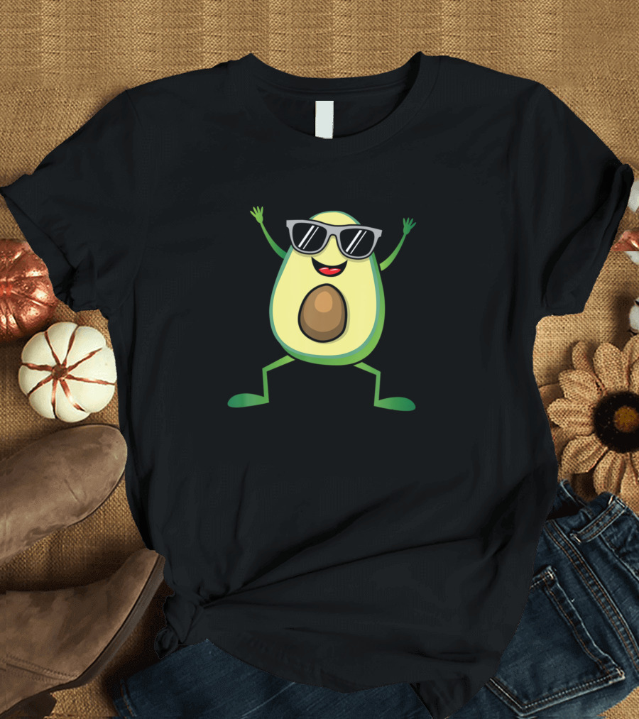 Guaca Cool Dancing Avocado Vegan Food Graphic Cute T-Shirt