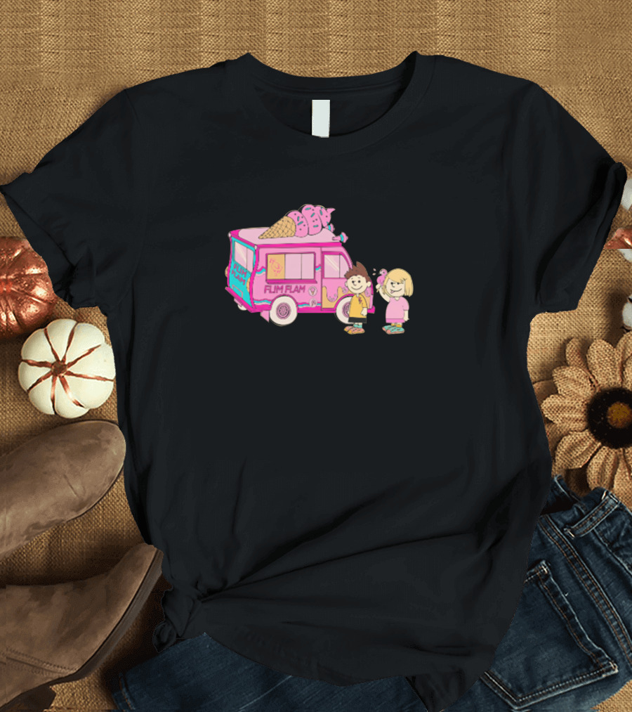 FLIM FLAM Flamingo Ice Cream Truck Adventure T-Shirt