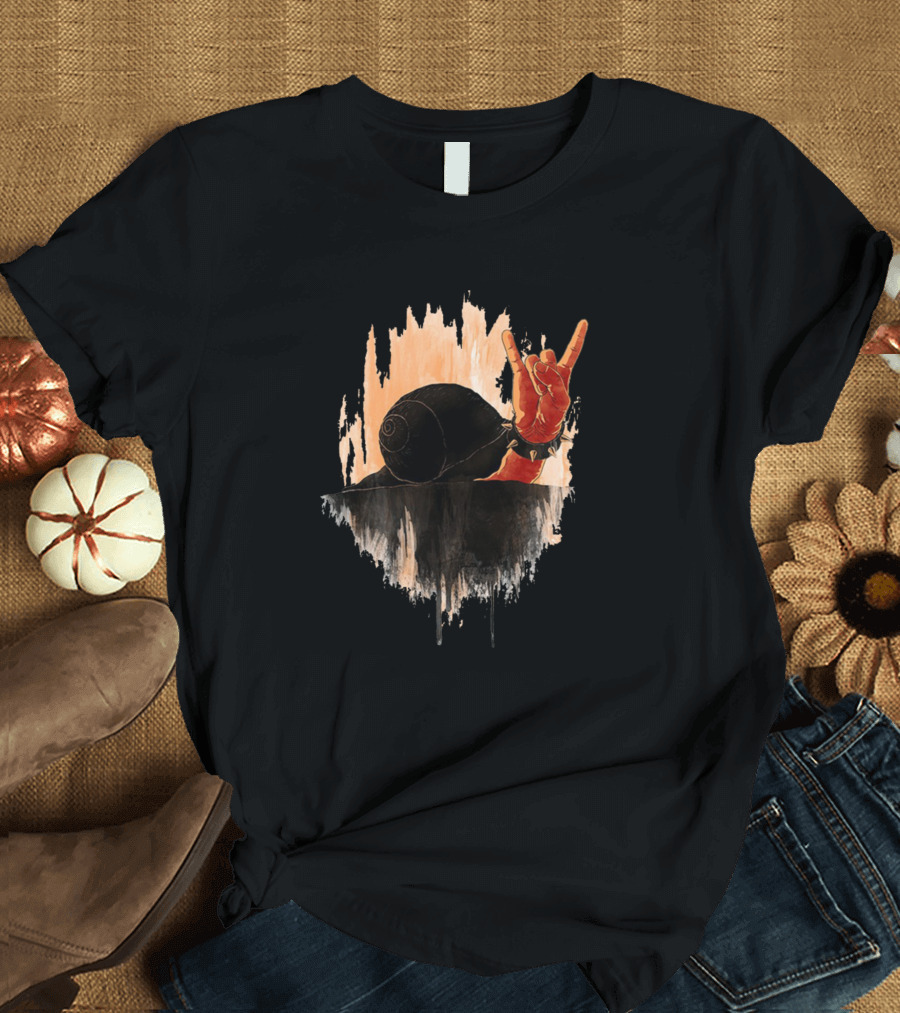 Rock Hard Snail Arm Rock On Gesture T-Shirt