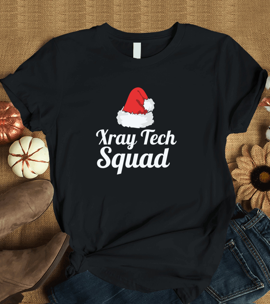 Xray Tech Squad Funny Christmas Radiology Santa Hat T-Shirt