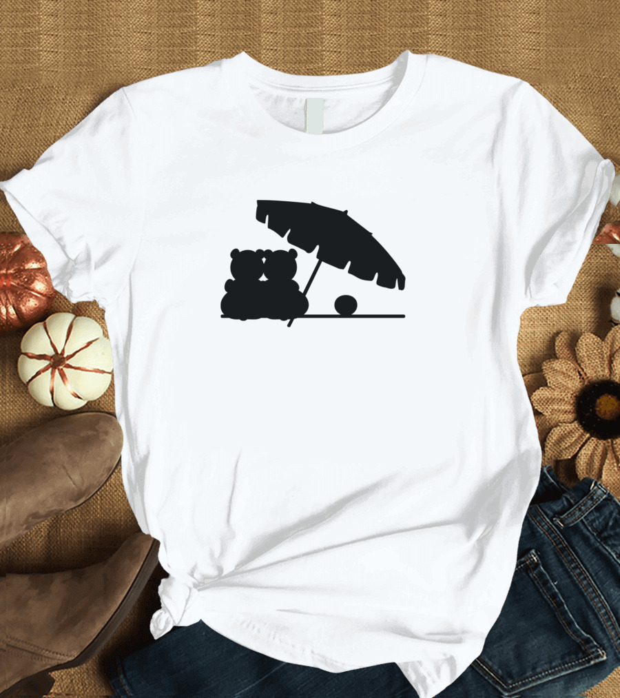 Beach Bear Friendship Umbrella Silhouette Vts2 T-Shirt