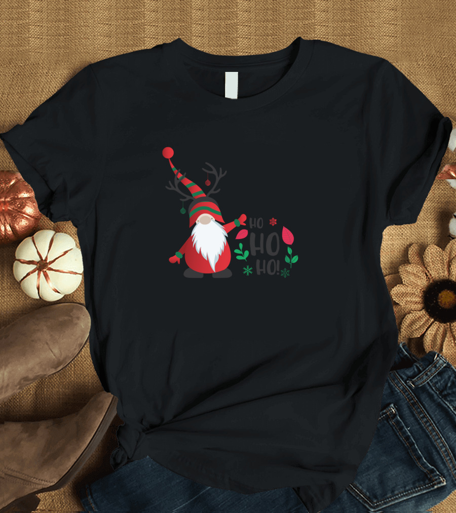 Christmas Ho Ho Ho Cute Xmas Elf Santa Hat T-Shirt
