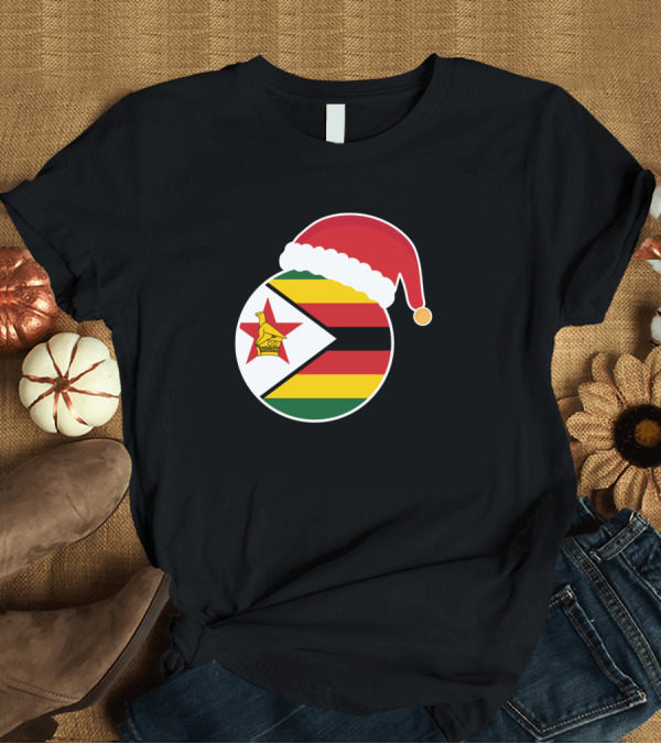 T-Shirt: Christmas Zimbabwe Flag Santa Hat T-Shirt Christmas Zimbabwe Flag Santa Hat T-Shirt
