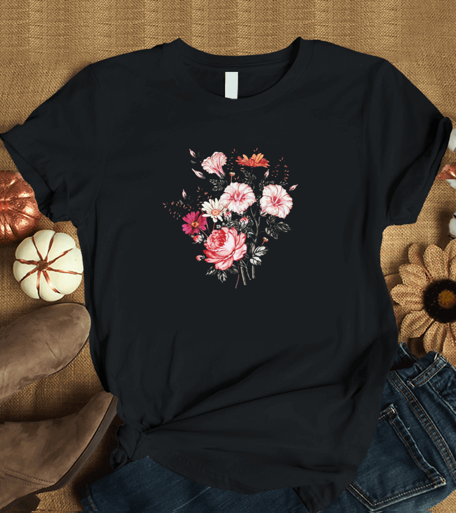 Herbs Garden Girly Summer Plants Gardening Floral Bouquet T-Shirt