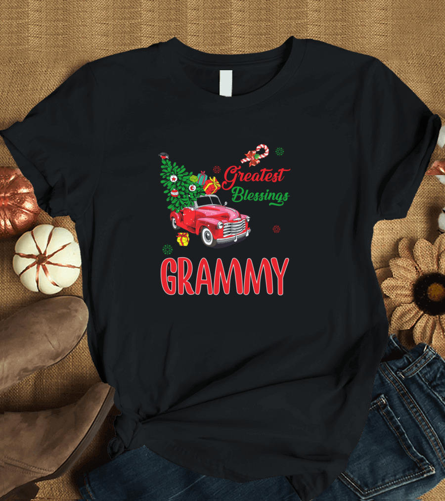 My Greatest Blessings Call Me Grammy Christmas Truck T-Shirt