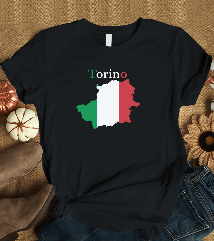Italian Flag Map Torino Province Of Turin Italy T-Shirt
