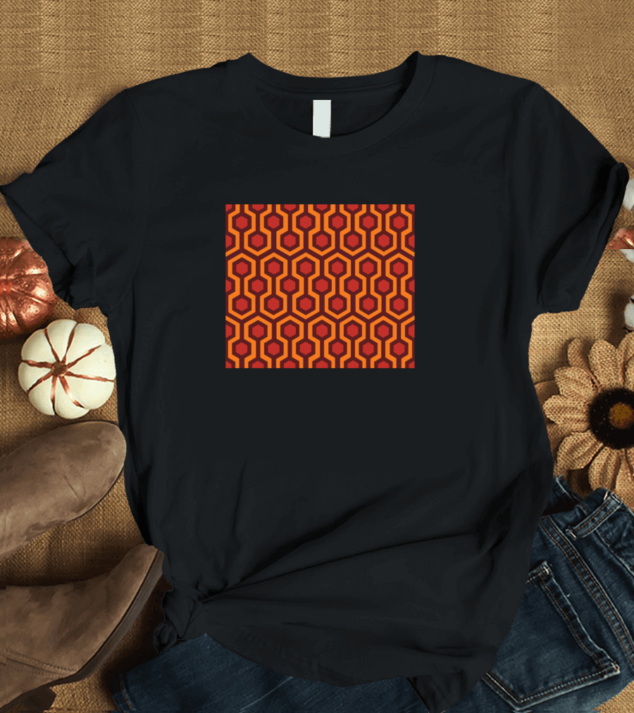 Shine On 237 Overlook Pattern Vintage Red Hexagon Maze T-Shirt