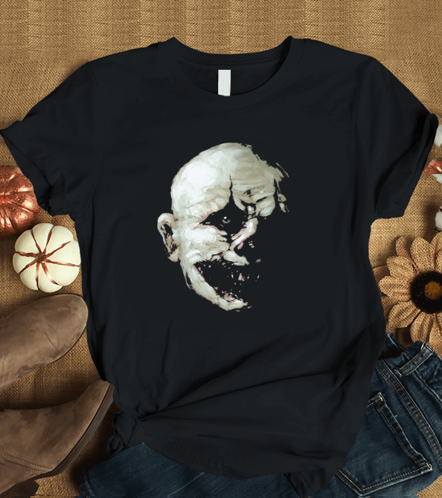 Creepy Zombie Clown Grinning Face Horror T-Shirt