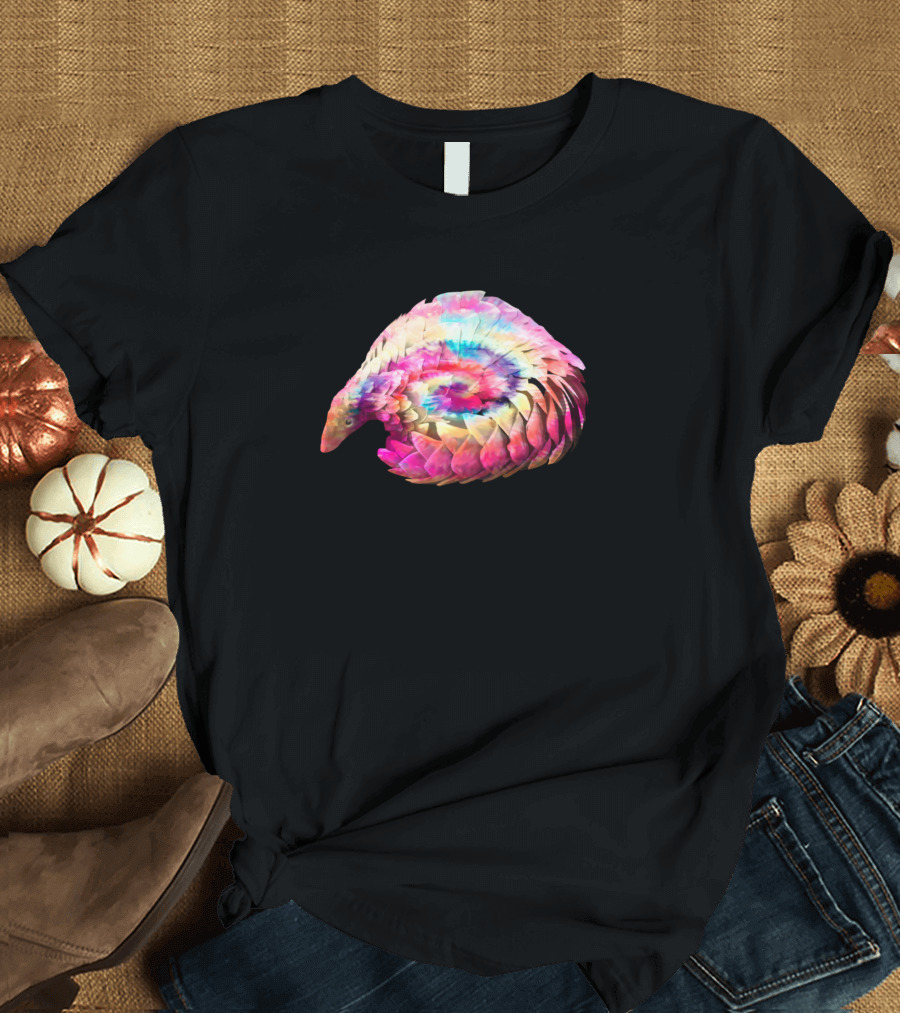 Pangolin Rainbow Spiral Tie Dye T-Shirt